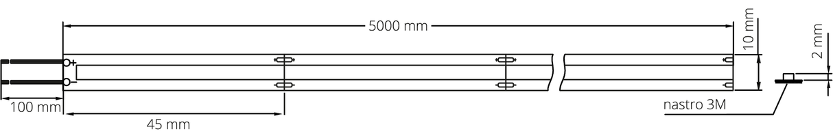 Strip COB 24V 10W IP20 5m