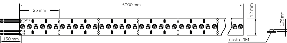 Strip SL200 24V 20W RGB IP20 5m